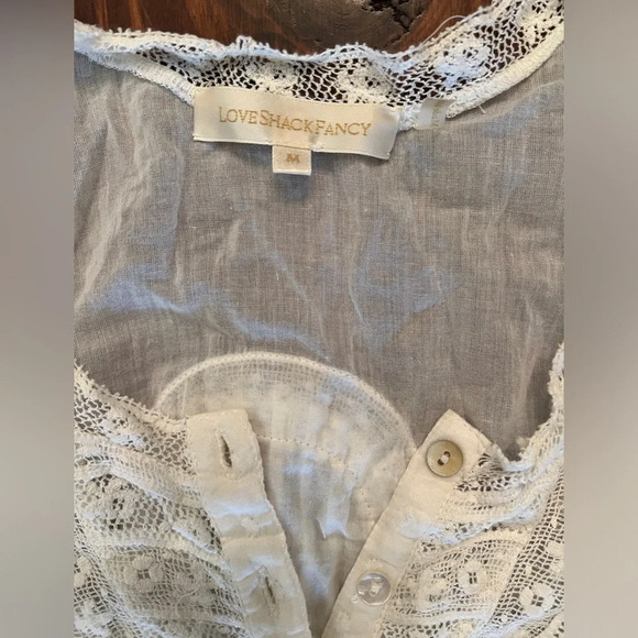 LOVESHACKFANCY Quincy Mini Dress Embroidered Ruffle Dress Size Medium EUC - Picture 6 of 12